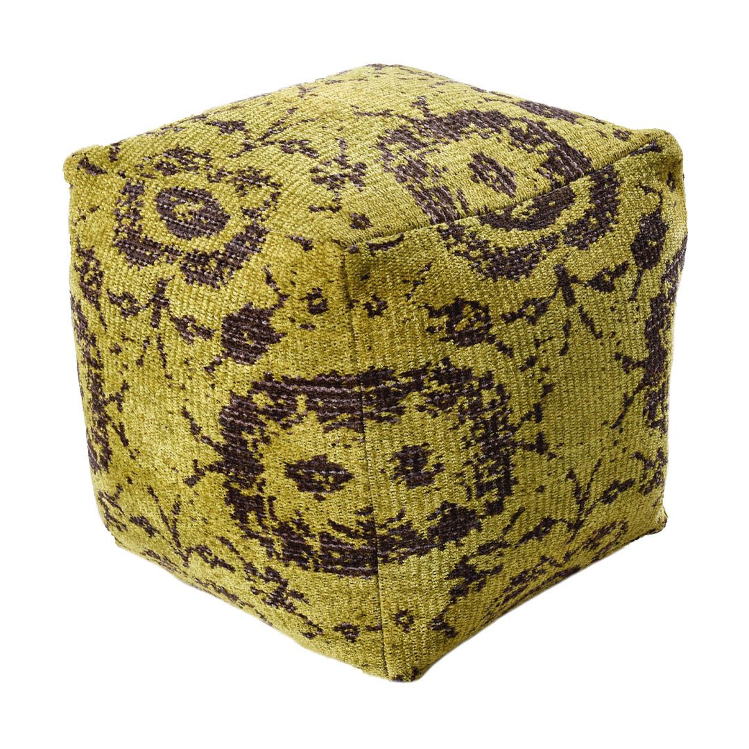 Brown Jacquard Pouf