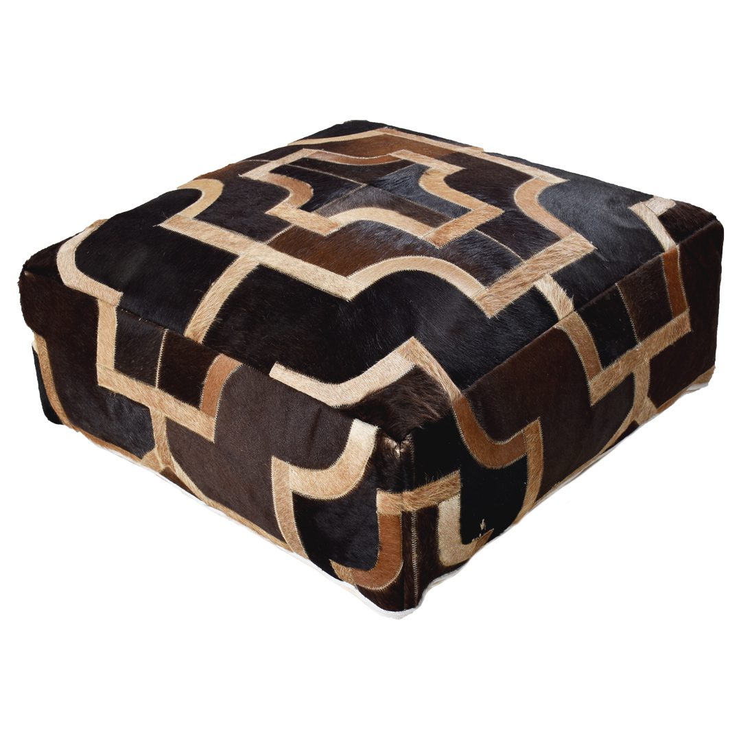 Rectangle Leather Pouf