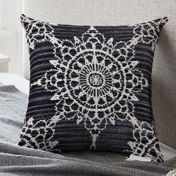 Oriental jacquard Geometric cushion