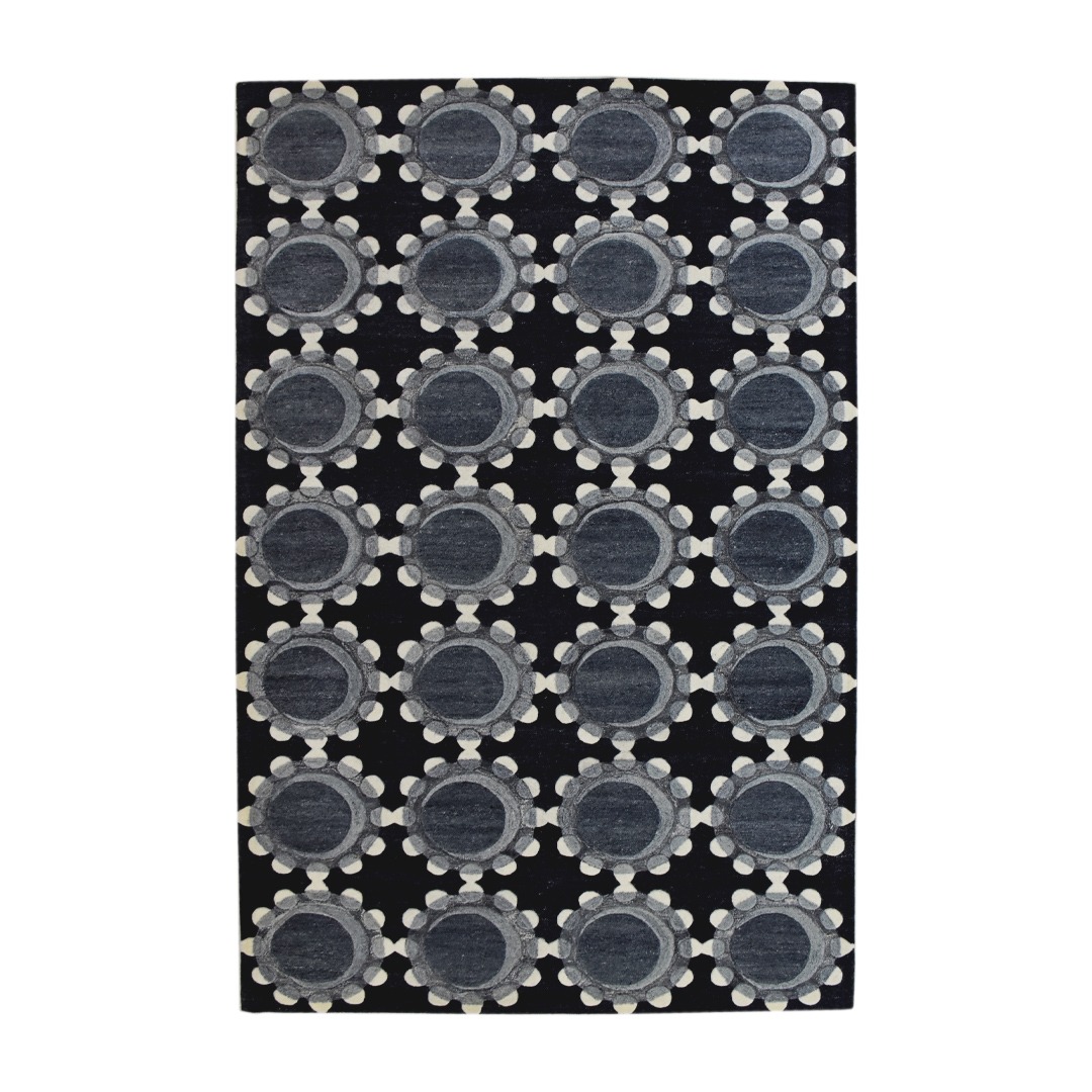 Tar Tile Pattern Grey Rug